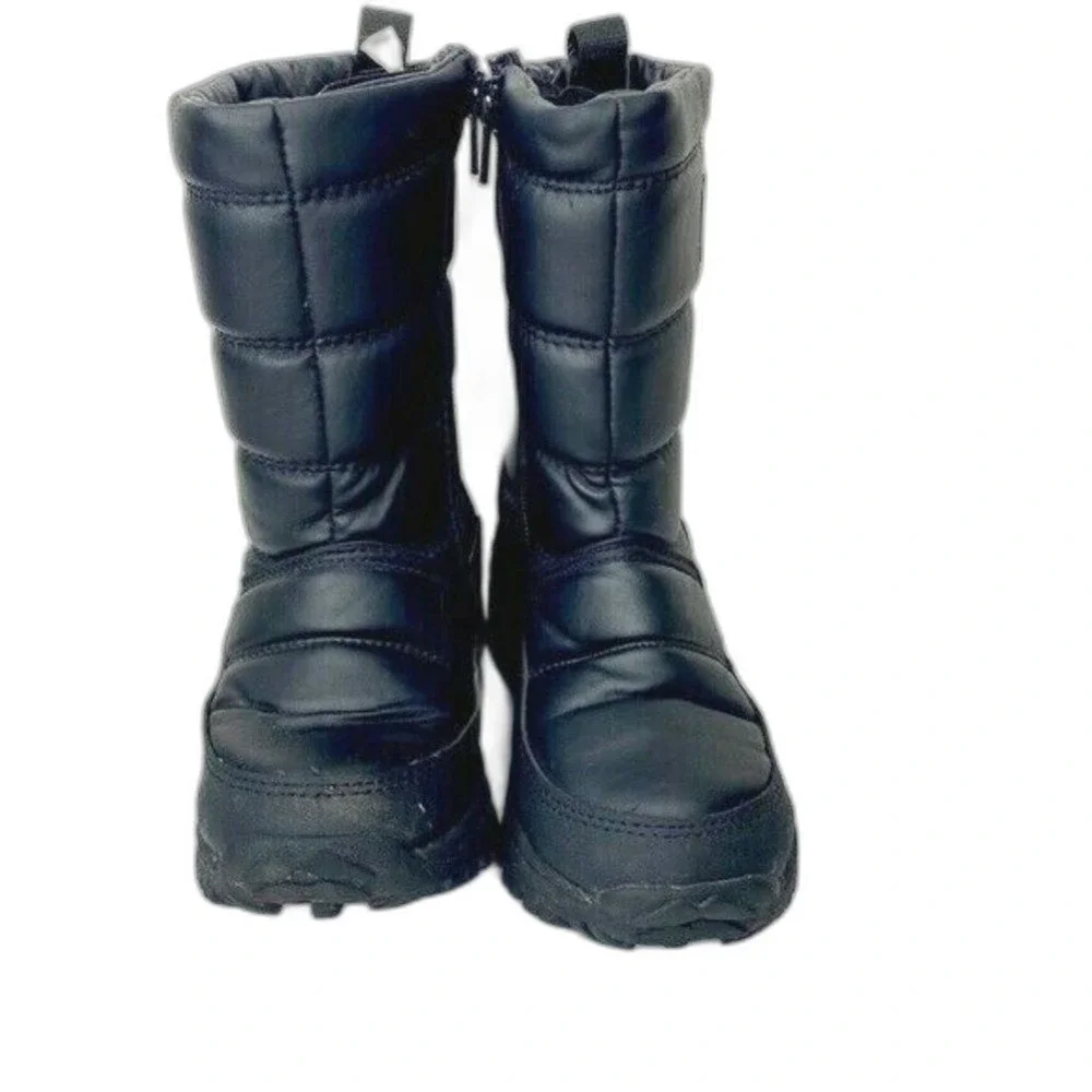 Magellan Outdoors Kids Black Quilted Puffer Side Zip Snow Boots Size 13